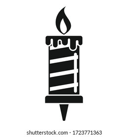 Birthday candle flame icon. Simple illustration of birthday candle flame vector icon for web design isolated on white background