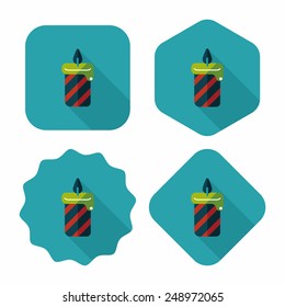 birthday candle flat icon with long shadow,eps10