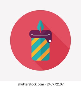 birthday candle flat icon with long shadow,eps10