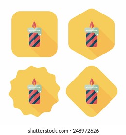 birthday candle flat icon with long shadow,eps10