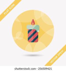birthday candle flat icon with long shadow,eps10