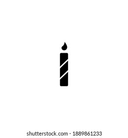 Birthday candle icon. Bakery icon. Simple, flat, black, glyph.