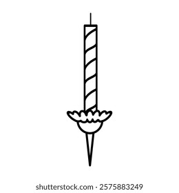 Birthday Candle icon clip art outline vector illustration