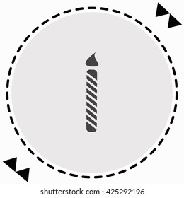 Birthday candle icon Flat Design. Isolated Illustration.
