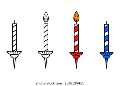 Birthday Candle icon set clip art vector illustration