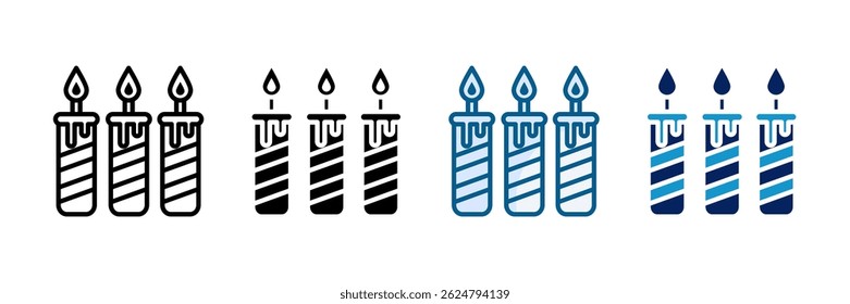 Birthday Candle Icon Set Multiple Style Collection