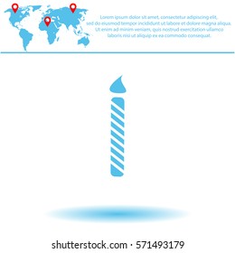 Birthday candle  icon. Vector design. 