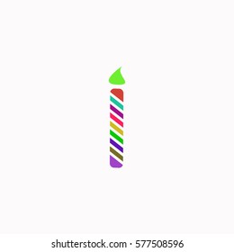 Birthday candle  icon Vector design. Colored illustration.