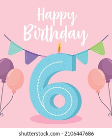 imagen de la vela de cumpleaños con globos