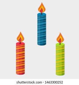 birthday candle isolated vector illustration
