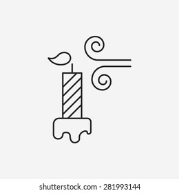 birthday candle line icon