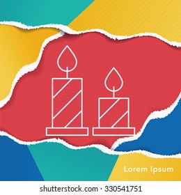 birthday candle line icon