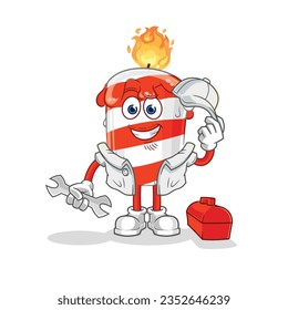 the birthday candle mechanic cartoon. cartoon mascot vector