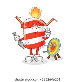 the birthday candle ninja cartoon. character vector