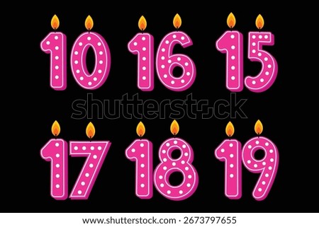 birthday candle number  collection vector eps 10