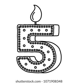 birthday candle with number five