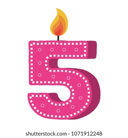 Birthday Candle Number Five Stock Vector (Royalty Free) 1071912248 ...