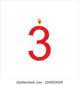 Birthday Candle Number Icon Vector