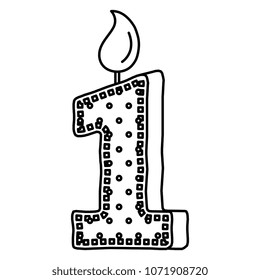 birthday candle with number one