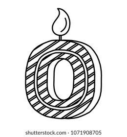 birthday candle with number zero