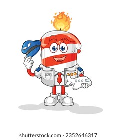 the birthday candle pilot mascot. cartoon vector