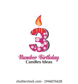 Birthday candle vector design ranging from the numbers 0 to 9 toy car motifs
