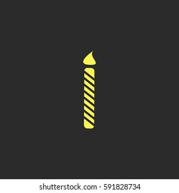 Birthday candle vector  icon.