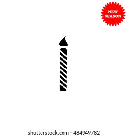 Birthday candle vector icon isolated on white background.