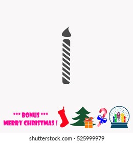 Birthday candle  vector illustration.