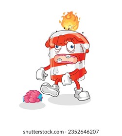 the birthday candle zombie character.mascot vector
