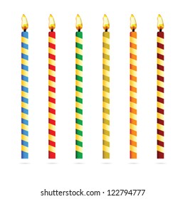 birthday candles for cake vector art illustration