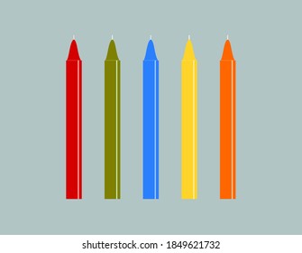 birthday candles in different plain colors