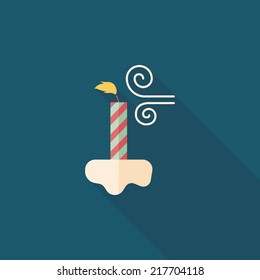 Birthday candles flat icon with long shadow,eps10