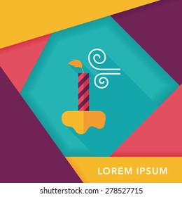 Birthday candles flat icon with long shadow,eps10