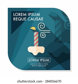 Birthday candles flat icon with long shadow,eps10
