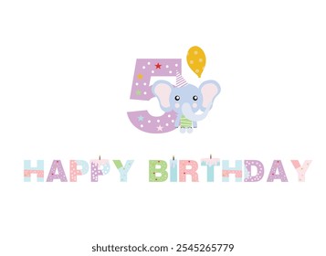 birthday candles, happy birthday, illustration with animals, gifts, cake