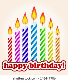 BIRTHDAY CANDLES. Isolated elements easy to modify. 