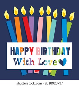Birthday Candles and lettering for birthday card