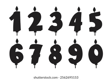 Birthday candles. number shaped candles that light up for birthdays.