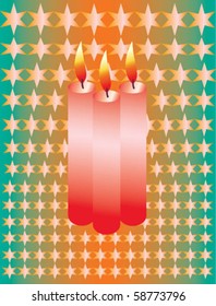 Birthday candles on star background