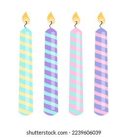 Birthday candles. Birthday Party Elements. Vector illustration