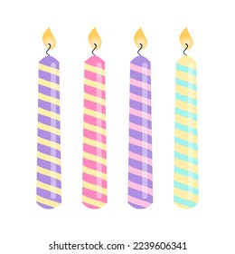Birthday candles. Birthday Party Elements. Vector illustration