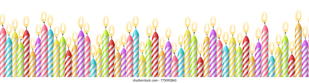 Birthday candles seamless pattern vector isolated