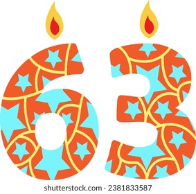 birthday candles with star and number