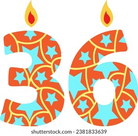 birthday candles with star and number