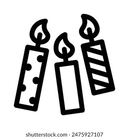 Birthday Candles vector icon on white background. Party Candles for decoration