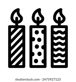 Birthday Candles vector icon on white background. Party Candles for decoration