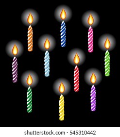 birthday candles. vector image set