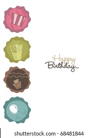 Coche de cumpleaños, vector.
