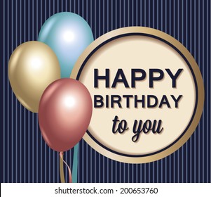 Birthday card with balloons